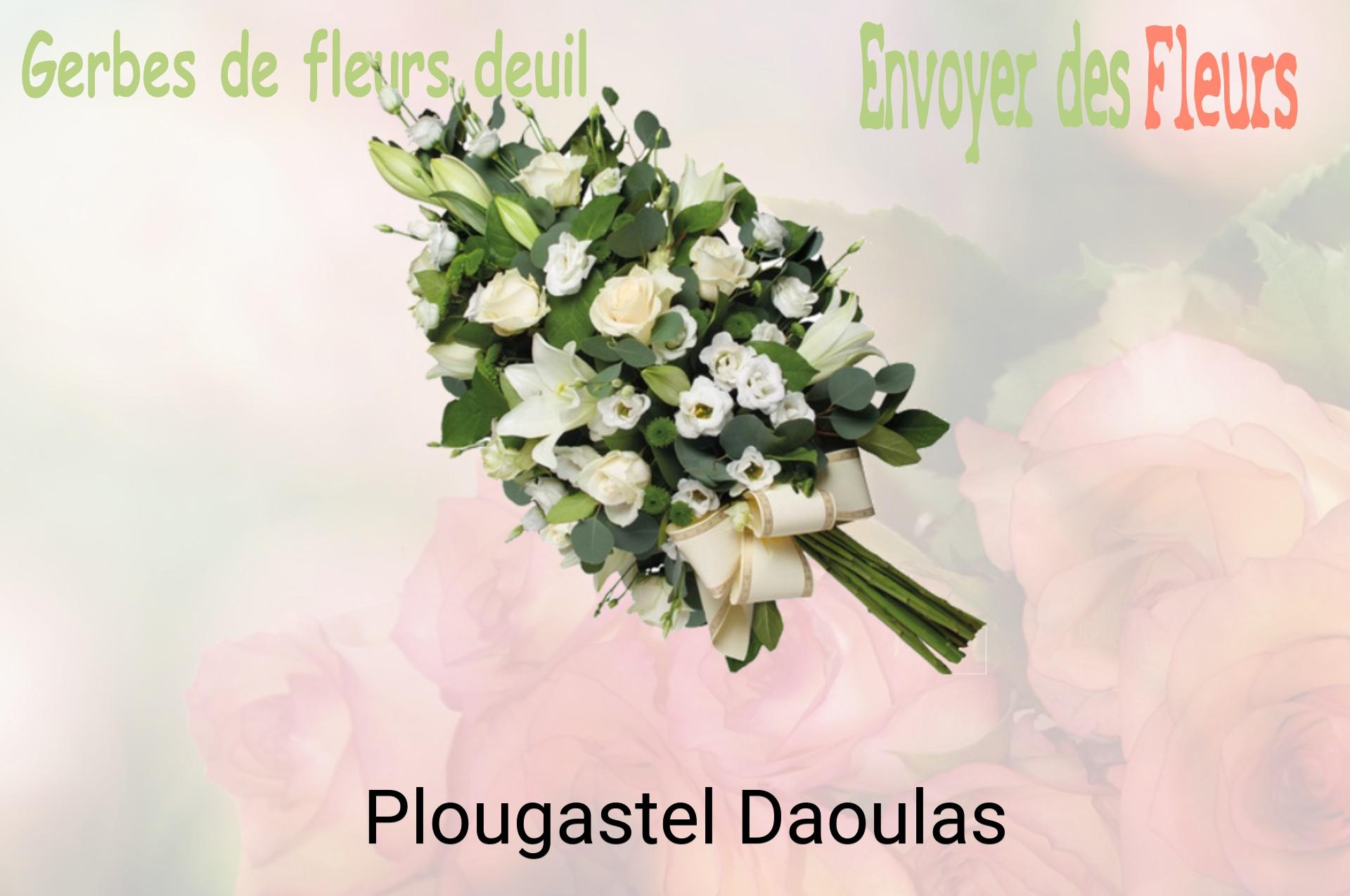 Gerbe de fleurs de deuil livrée à Plougastel-Daoulas